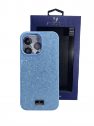Накладка для i-Phone 14 Pro Max 6.7&quot; Swarovski голубой
