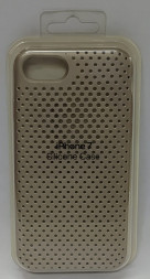 Накладка для i-Phone 7 силикон в сетку под оригинал золотистая
