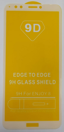Защитное стекло для Huawei Honor Y7 (2018)/7C/7C Pro 9D белое