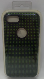 Накладка для i-Phone 7 силикон в сетку под оригинал, с вырезом под логотип, черная