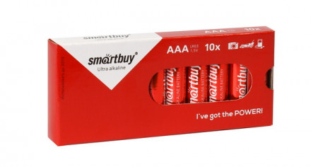 Батарейка алкалиновая Smartbuy LR03/10B box (10/800)  SBBA-3A10BX