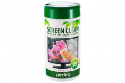 Perfeo чистящие салфетки &quot;Screen Clean&quot;, для LCD/TFT экранов и мониторов, в тубе, 100шт