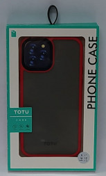 Накладка для i-Phone 12/12 Pro 6.1&quot; TOTU Gingle под кожу серая-красная