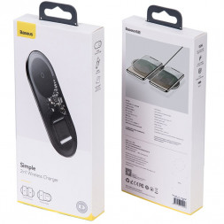 Беспроводное зарядное устройство  Baseus Simple 2in1 для Phone+Watch WXJK-A01 черное