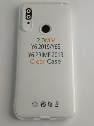 Чехол-накладка силикон 2.0мм Huawei Y6 (2019)/Y6S/Y6 Prime (2019) прозрачный