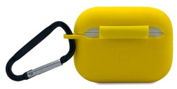 Силиконовый чехол для AirPods 3 c карабином жёлтый