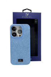 Накладка для i-Phone 14 Pro 6.1&quot; Swarovski голубой