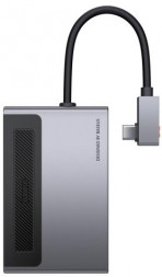 USB-С хаб Baseus 1USB/1C/TF/SD/HDMI 4K/3.5мм (CAHUB-DA0G) серебристый