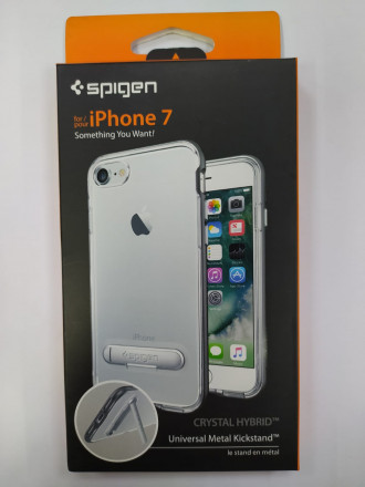 Чехол Spigen для i-Phone 7 Crystal Hybrid, стальной  (042CS20459)