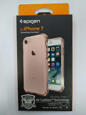 Чехол Spigen для i-Phone 7 Crystal Shell , кристально - розовый  (042CS20308)