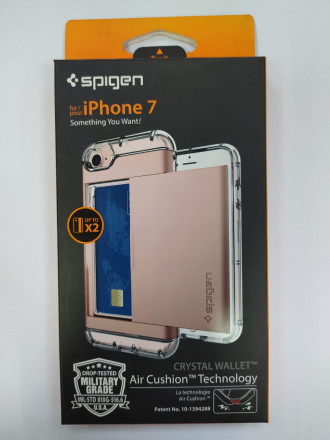 Чехол Spigen для i-Phone 7 Crystal Wallet розовое золото (042CS20982)