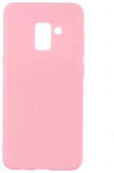 Накладка для Samsung Galaxy A5 (2018)/A8 (2018) Silicone cover розовая