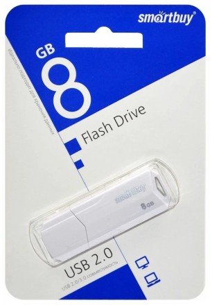  USB флеш накопитель SmartBuy 8GB Clue White (SB8GBCLU-W)