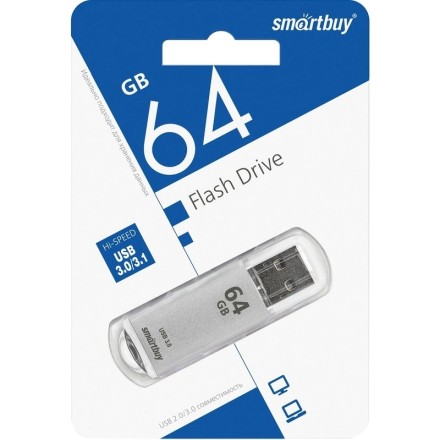  3.0 USB флеш накопитель Smartbuy 64GB V-Cut Silver (SB64GBVC-S3)