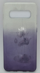 Накладка для Samsung Galaxy S10 Plus силикон с блестками цветы в ассортименте