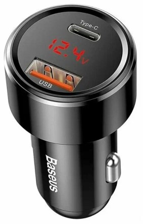  Автомобильное заряд. устр.Baseus PPS Quick Charging 1USB/1C 45W CCMLC20C-A01 черное