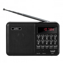 Портативный радиоприемник Perfeo Palm 3Вт/FM/AUX/USB/MicroSD (i90-BL) черный