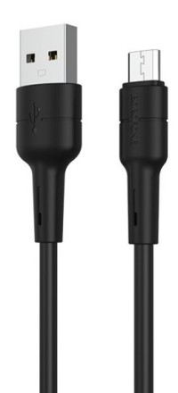  Usb Кабель-зарядка Micro Borofone BX30 Silicone 2.4A 1м силиконовый чёрный