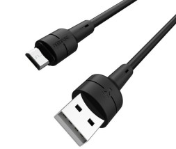 Usb Кабель-зарядка Micro Borofone BX30 Silicone 2.4A 1м силиконовый чёрный