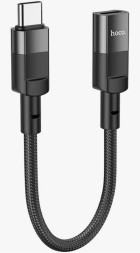 Кабель-удлинитель HOCO U107 Type-C (папа) - Lightning (мама) 10cм черный