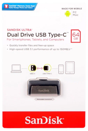  USB/USB-C флеш накопитель SanDisk 64GB Ultra Dual Drive Usb Type-C (SDDDC2-064G-G46)