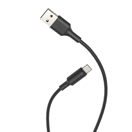  Usb Кабель-зарядка Type-C Hoco X25 Soarer 3A 1м силиконовый черный