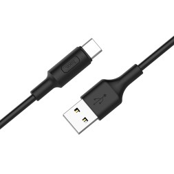 Usb Кабель-зарядка Type-C Hoco X25 Soarer 3A 1м силиконовый черный