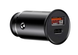 Автомобильное заряд. устр. Baseus Circular Metal 1USB/1C 30W CCALL-BS01 черное