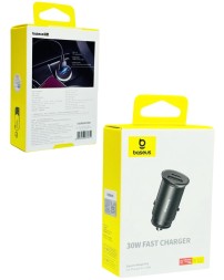 Автомобильное заряд. устр. Baseus Circular Metal 1USB/1C 30W CCALL-BS01 черное