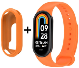 Ремешок для Xiaomi Mi Band 8 силиконовый оранжевый