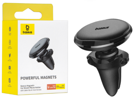  Держатель в автомобиль в воздуховод магнитный Baseus Magnetic Air (C40141201113-00) черный