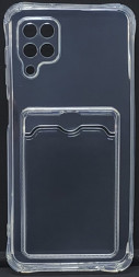 Чехол-накладка силикон с карманом под карту Samsung Galaxy A12 прозрачная