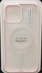 Накладка для i-Phone 13 Pro Max 6.7&quot; Magsafe силикон прозрачный бока розовые