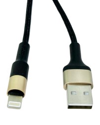 Usb Кабель-зарядка i-Phone Hoco X26 Xpress 2.4A 1м в тканевой оплётке черный