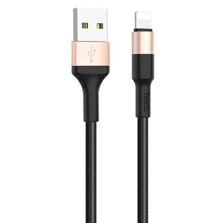  Usb Кабель-зарядка i-Phone Hoco X26 Xpress 2.4A 1м в тканевой оплётке черный
