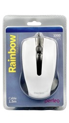 Мышь проводная Perfeo Rainbow USB/DPI 1000/3 кнопки/1.8м черно-белая