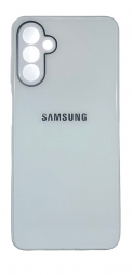 Чехол-накладка для Samsung Galaxy A13 силикон (стеклянная крышка) белая