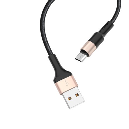  Usb Кабель-зарядка Micro Hoco X26 Xpress 2A 1м в нейлоновой оплетке черный