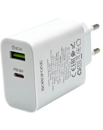 Сетевое зар. устр. Borofone BA108A 1USB/1C 30W белое