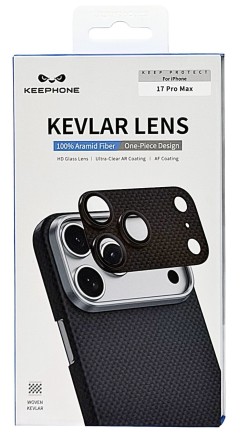  Защитное стекло i-Phone 17 Pro Max на линзы камеры Keephone Kevlar Lens черное