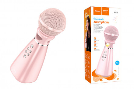 Микрофон для караоке Hoco BK6 1200mAh 5.0 ver 3h розовый