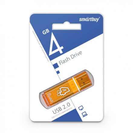  USB флеш накопитель Smartbuy 4GB Glossy Orange (SB4GBGS-Or)