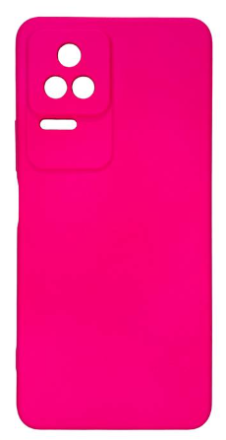  Накладка для Xiaomi Pocophone F4 Silicone cover кислотно-розовая