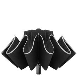 Зонт KongGu Reverse Ten Bone Automatic Lighting Umbrella с фонариком черный