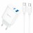  Сетевое зар. устр. Hoco C105A с шнуром Type-C на Type-C 1USB/1С PD3.0/QC3.0 20W/18W белое