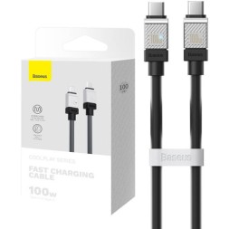 Кабель-зарядка Type-C на Type-C Baseus Baseus CoolPlay Series 100W 1м (CAKW000201) черный