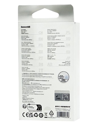  Кабель-зарядка Type-C на Type-C Baseus Baseus CoolPlay Series 100W 1м (CAKW000201) черный