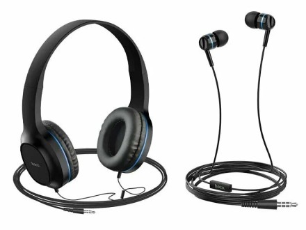  Стереонаушники Bluetooth полноразмерные HOCO W24 Enlighten с микрофоном 1.2м синие