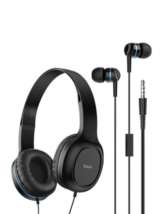  Стереонаушники Bluetooth полноразмерные HOCO W24 Enlighten с микрофоном 1.2м синие
