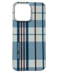 Накладка для i-Phone 15 Pro Max 6.7&quot; Pitaka Magez Case 5 Aramid Fiber бело-голубой